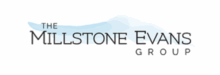 The Millstone Evans Group logo with stylized black text and a light blue watercolor brushstroke in the background.